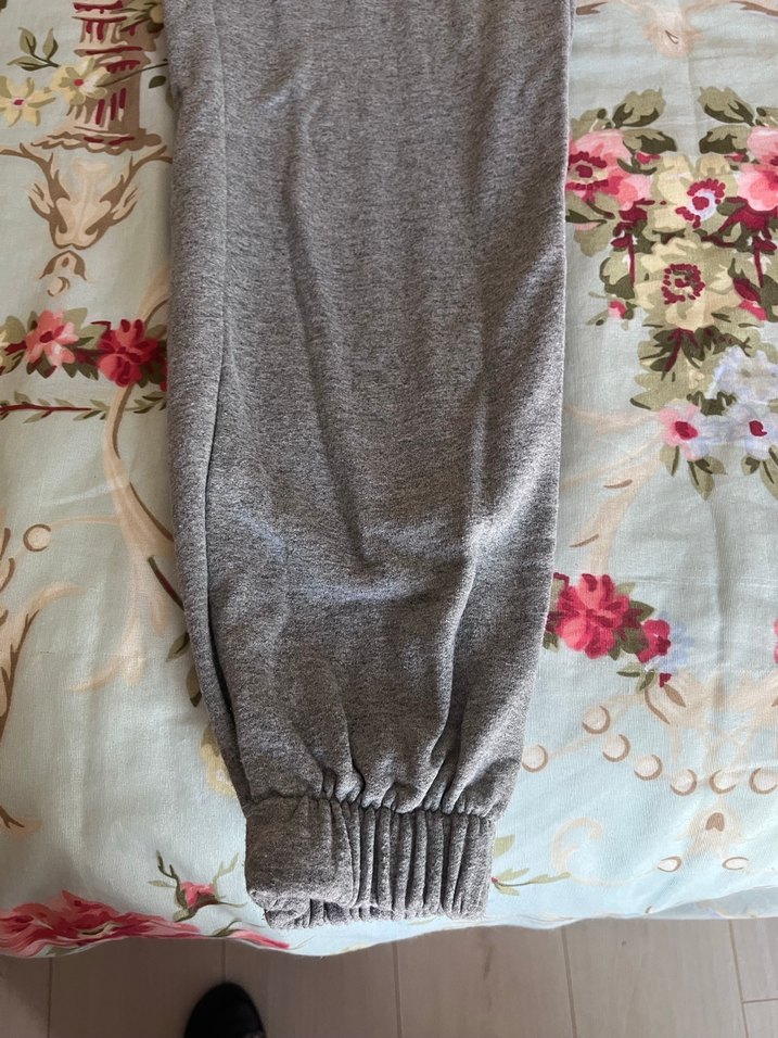 Gri NASA Baskılı Fermuarlı Kadın Eşofman Altı - Görsel 2