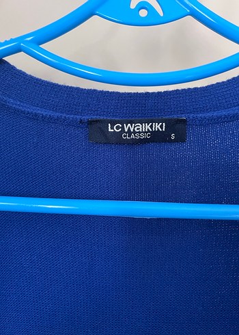 Uzun Kollu Mavi Kadın Hırka - Görsel 2