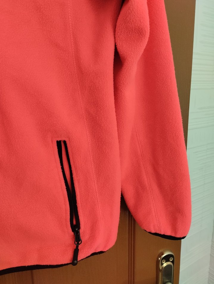 Pembe Fermuarlı Kadın Polar Sweatshirt - Görsel 3