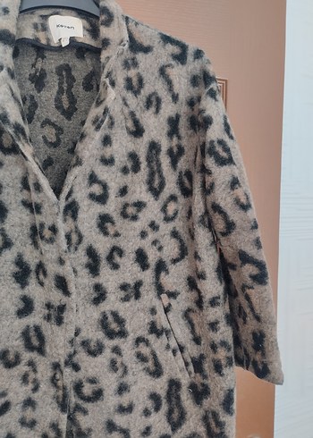 Koton Leopar Desenli Kadın Midi Kaban