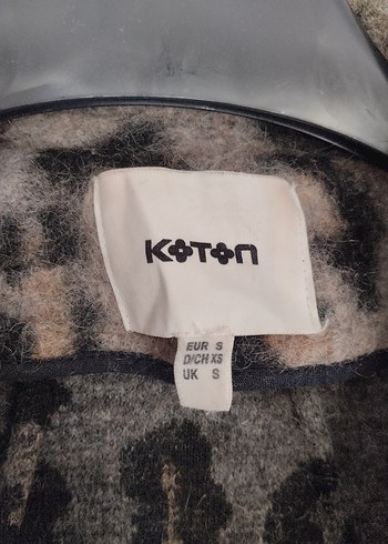 44 Beden Leopar Desenli Kadın Midi Kaban