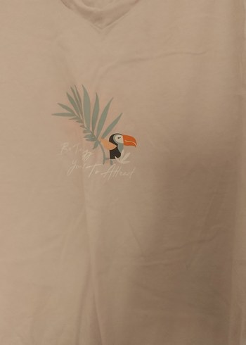Doremi Beyaz V Yaka Kısa Kollu Baskılı Pijama üstü