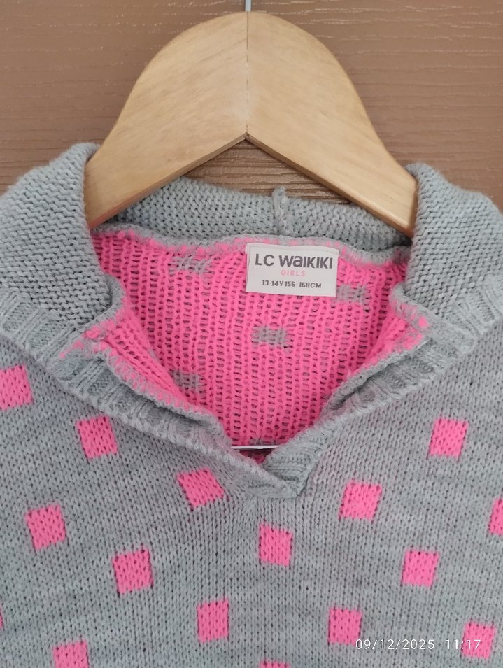 Kız Çocuk Bohem Örgü Pelerin Panço - Görsel 3