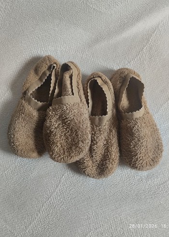 Camel Rengi Çocuk Sıcak Pelüş Patiği - Görsel 3