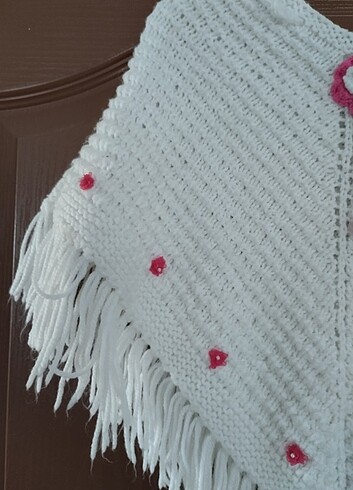 Kız çocuk örgü şal panço - Görsel 2