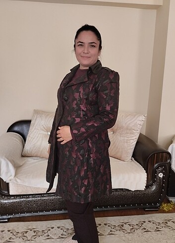 44 Beden Suni deri trençkot