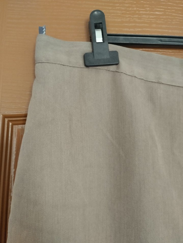 Gri Midi Keten Etek - Görsel 2