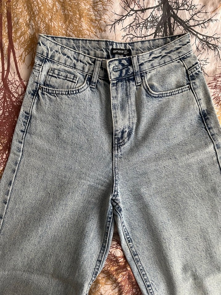 Mavi Bol Kesim Kadın Kot pantolon - Görsel 3