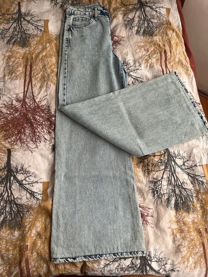 Mavi Bol Kesim Kadın Kot pantolon - Görsel 2