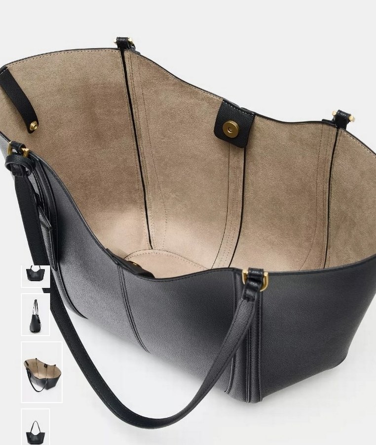 Zara siyah büyük çanta (maxi tote bag) - Görsel 2