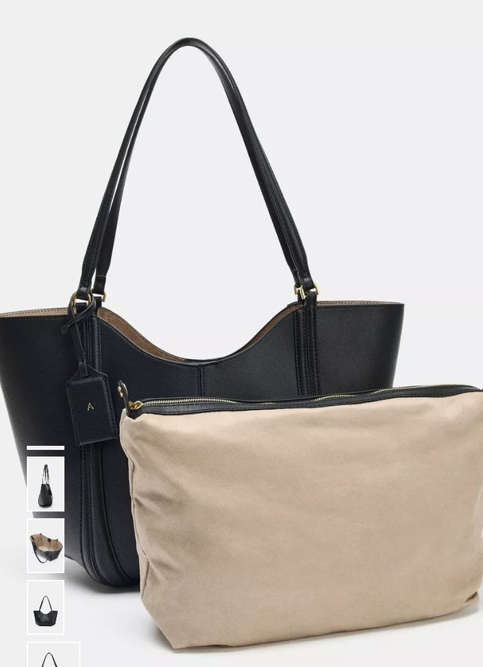 Zara siyah büyük çanta (maxi tote bag) - Görsel 3
