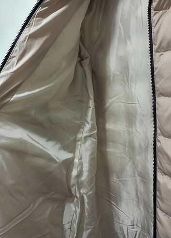 Kadın bej rengi şişme mont orta boy - Görsel 3