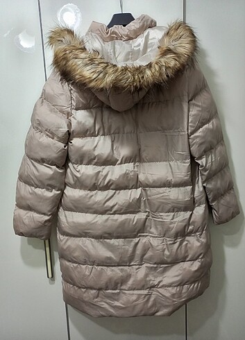 Kadın bej rengi şişme mont orta boy - Görsel 5