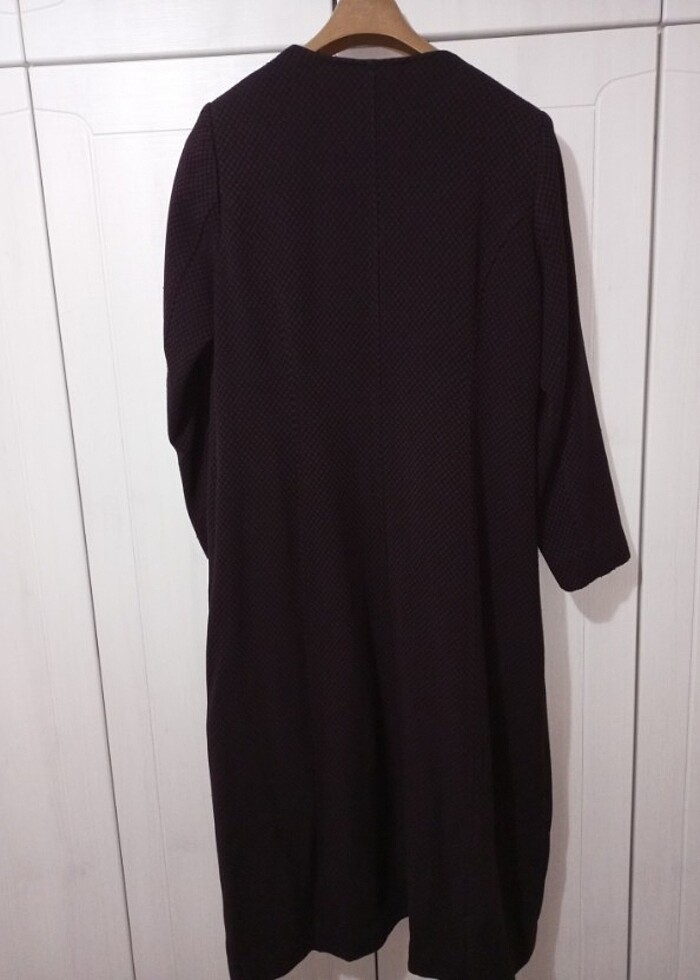 Kadın tesettür kaban uzun bordo - Görsel 2