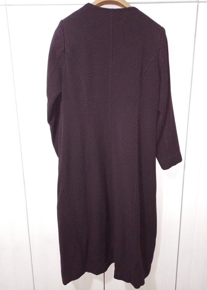 Kadın tesettür kaban uzun bordo - Görsel 3