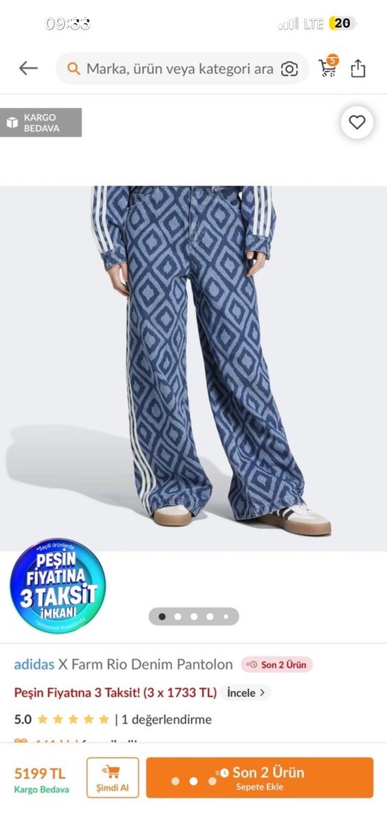 Adidas farm rio wide leg kadın  Pantolon — görsel 7/8