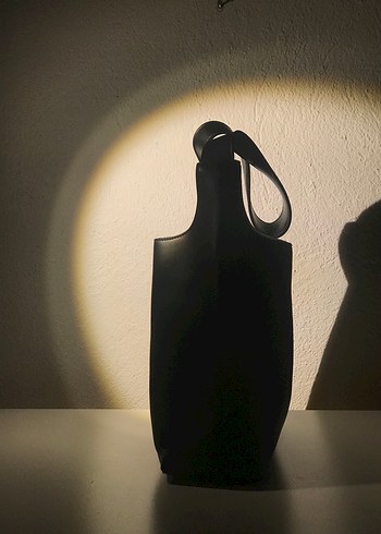 Siyah Koron Deri Minimalist Kadın Çanta - Görsel 2