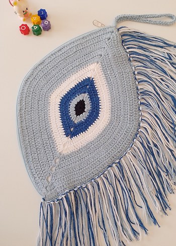 Bohem Tarzı Örgü Nazar BoncuğuÇnta & Cüzdan - Görsel 2