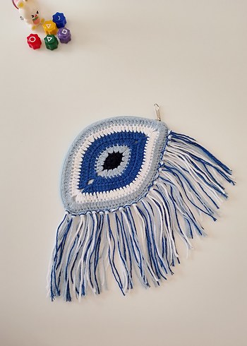 Bohem Tarzı Örgü Nazar BoncuğuÇnta & Cüzdan - Görsel 3