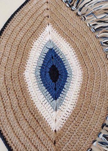 Püsküllü Bohem Nakışlı Örgü El Çantası - Görsel 3