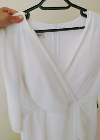 Kısa Beyaz Mini Düğün Elbisesi, modaevi Özel üretim - Görsel 4