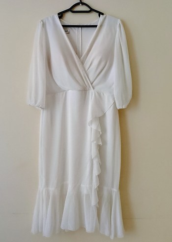 Kısa Beyaz Mini Düğün Elbisesi, modaevi Özel üretim - Görsel 3