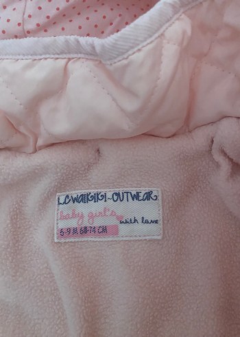 LC Waikiki Pembe Kapüşonlu Düğmeli Kız Mont