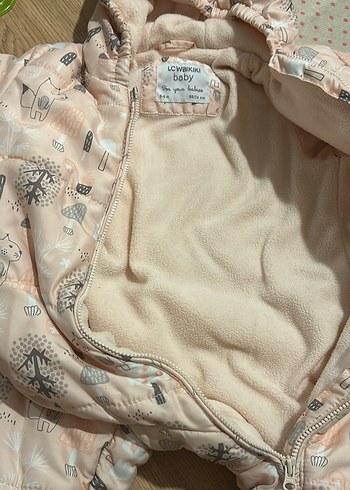 LC Waikiki Kapüşonlu Pembe Kız Bebek Astronot Tulumu - Görsel 3