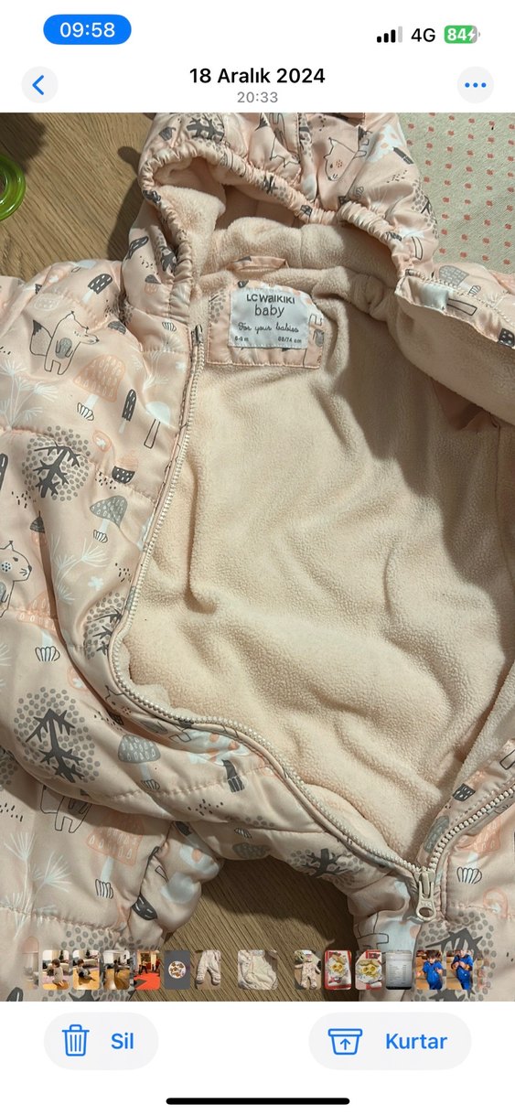 LC Waikiki Kapüşonlu Pembe Kız Bebek Astronot Tulumu - Görsel 3