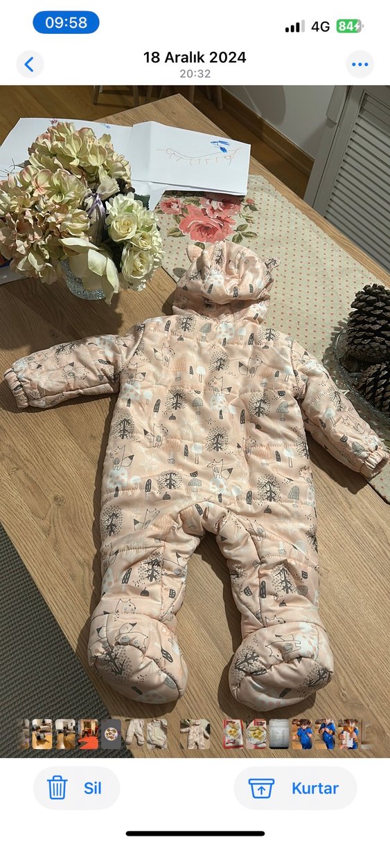 LC Waikiki Kapüşonlu Pembe Kız Bebek Astronot Tulumu - Görsel 2