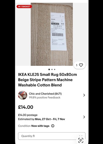 IKEA KLEJS küçük halı - Görsel 4