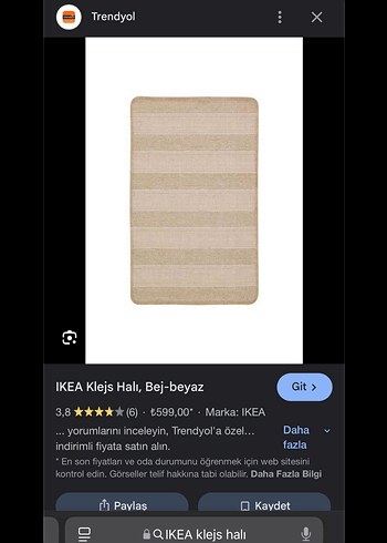 IKEA KLEJS küçük halı - Görsel 2