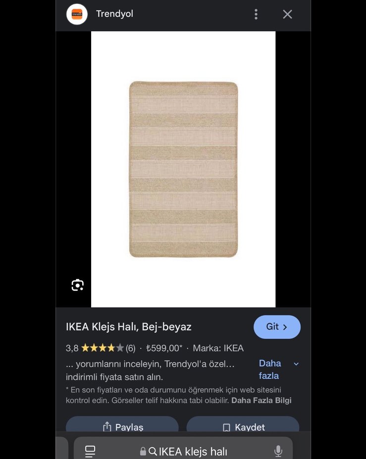 IKEA KLEJS küçük halı - Görsel 2