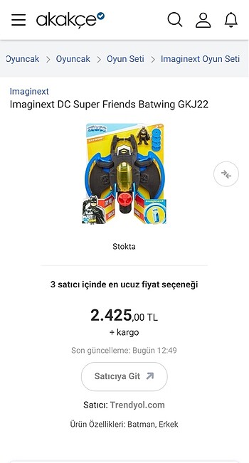 Beden Fisher Price Batman jeti