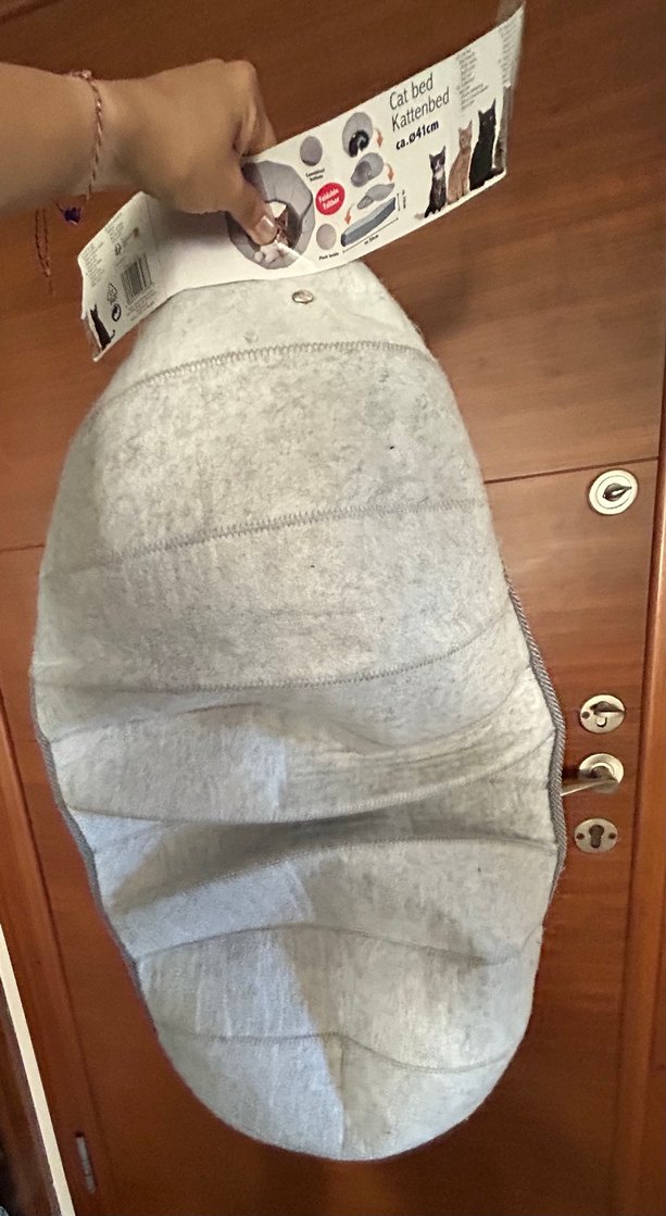 Katlanabilir Gri Kedi Yatağı 50x10 cm - Görsel 3