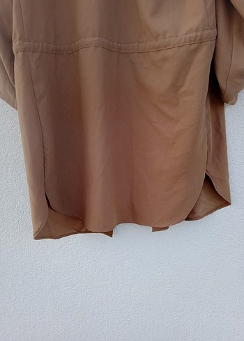 42 Beden camel Renk Bej Kemerli Midi Süet Hamile Ceket