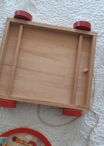 Renkli Ahşap Korsan Çocuk Puzzle ve ahşap tekerlekli oyuncak - Görsel 5