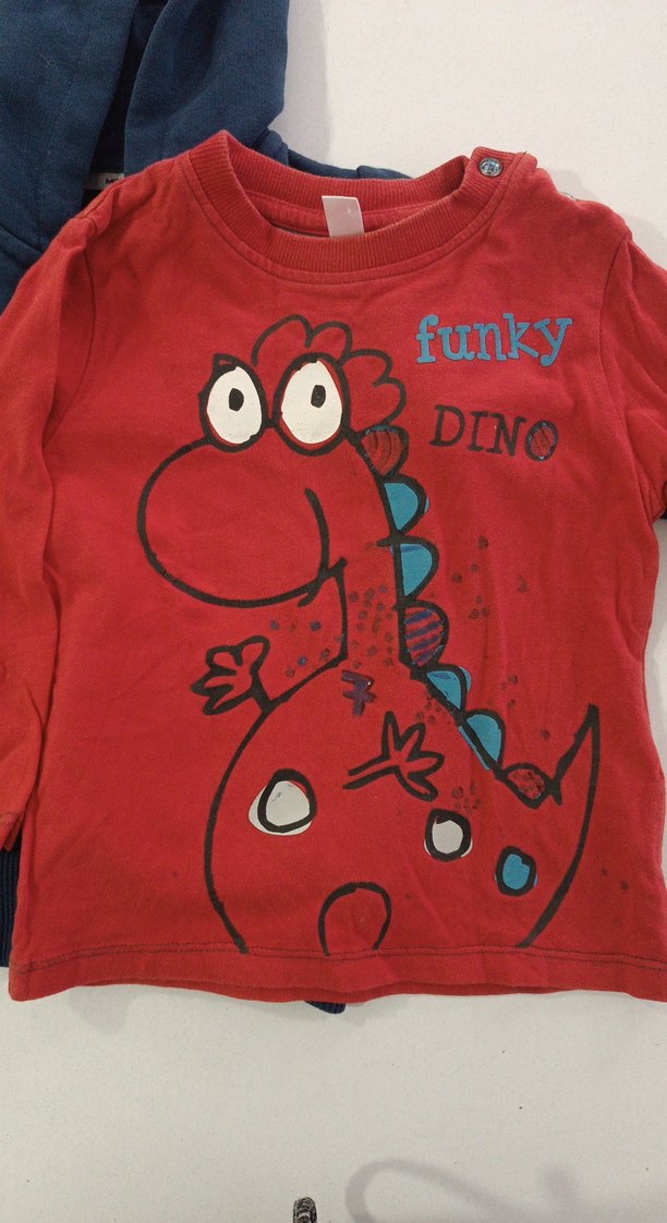 Kırmızı Baskılı Dinozor Sweatshirt ve Fermuarlı Hırka - Görsel 4