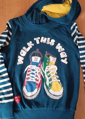 Renkli Erkek Bebek Kapüşonlu Takım - Görsel 2