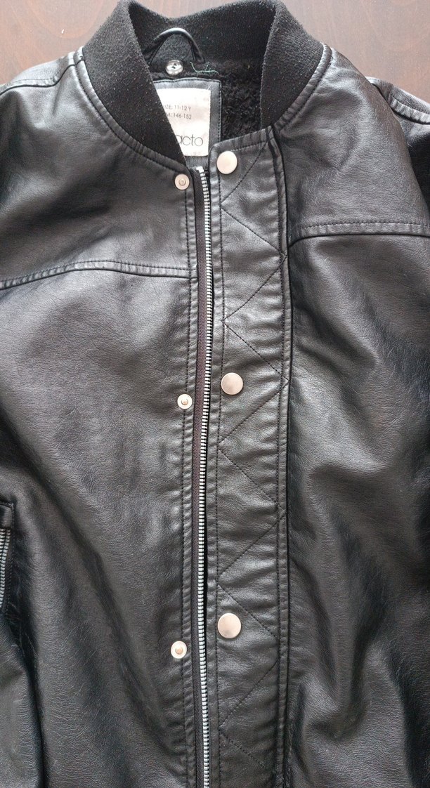Siyah Deri çocuk  Ceket - Görsel 2