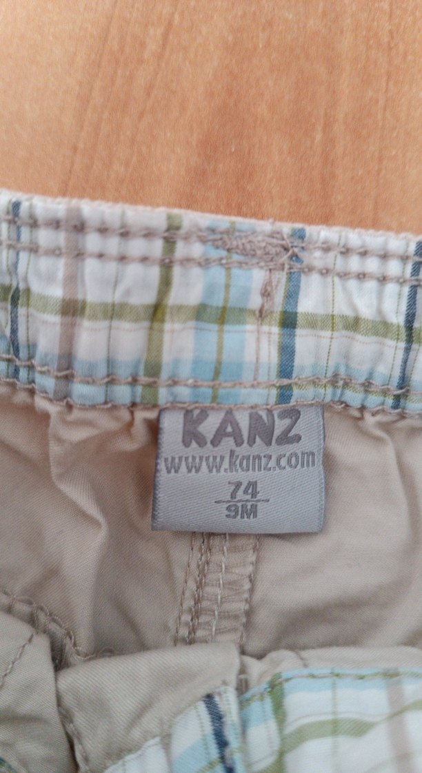 Erkek bebek  Bej Kemerli Pamuklu pantalon - Görsel 2