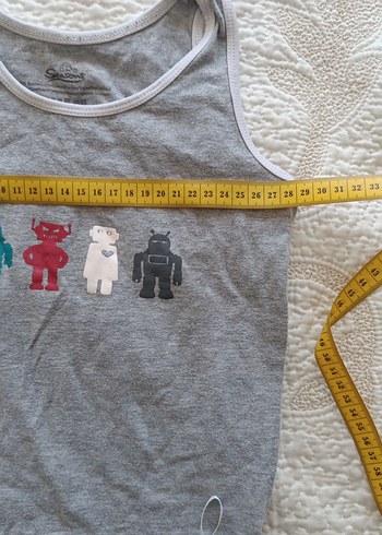 Gri Pamuklu Kolsuz Bebek Takımı - Görsel 6