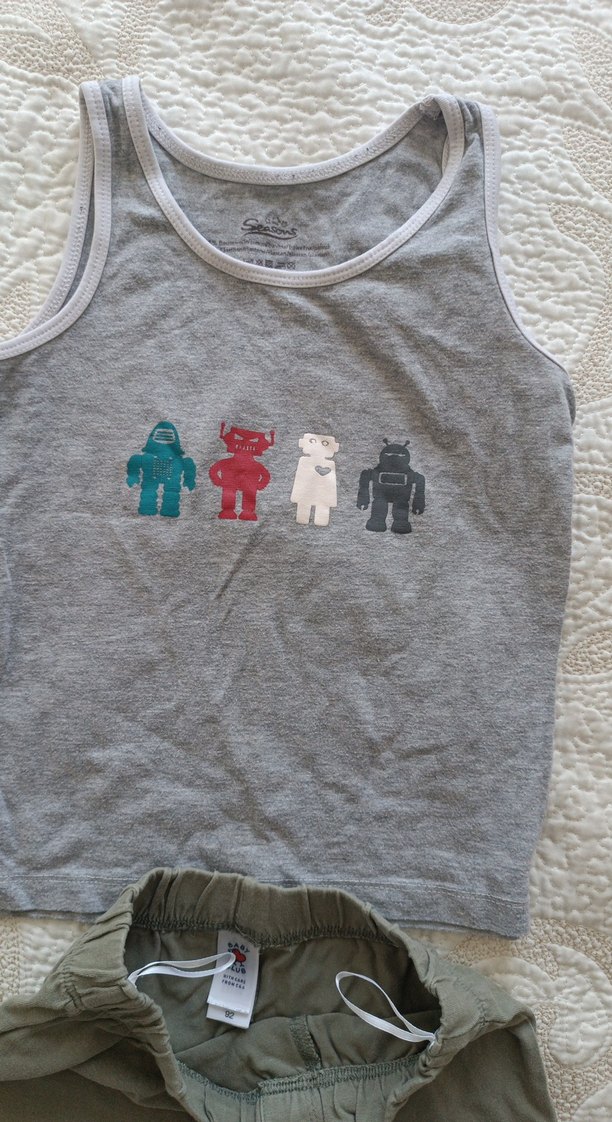 Gri Pamuklu Kolsuz Bebek Takımı - Görsel 4