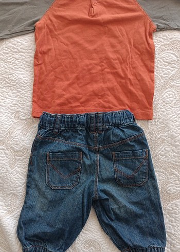 Baskılı Kahverengi sweatshirt ve Kot Pantolon Seti - Görsel 6