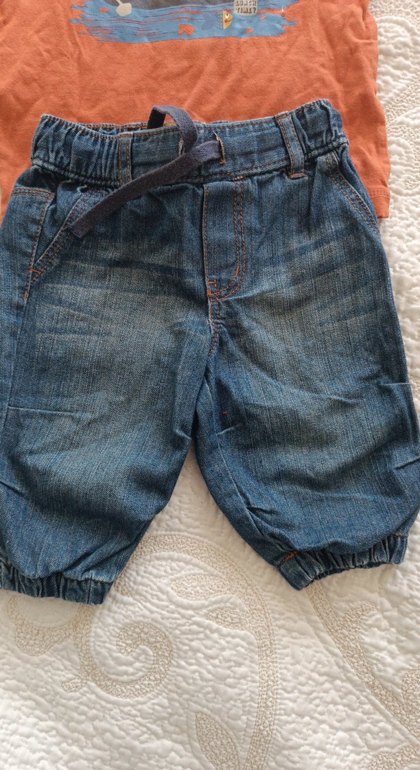 Baskılı Kahverengi sweatshirt ve Kot Pantolon Seti - Görsel 2