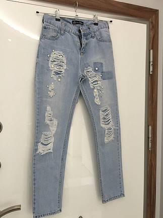 Taşlı mom jean