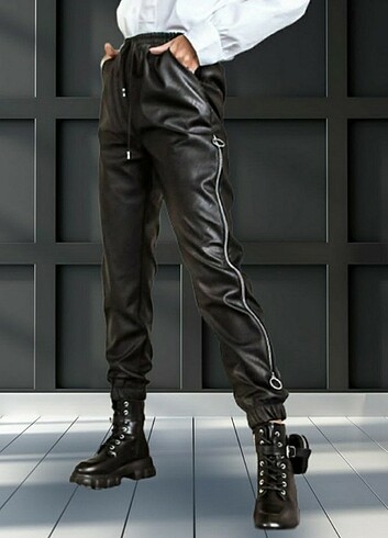 Deri Jogger Pantolon 