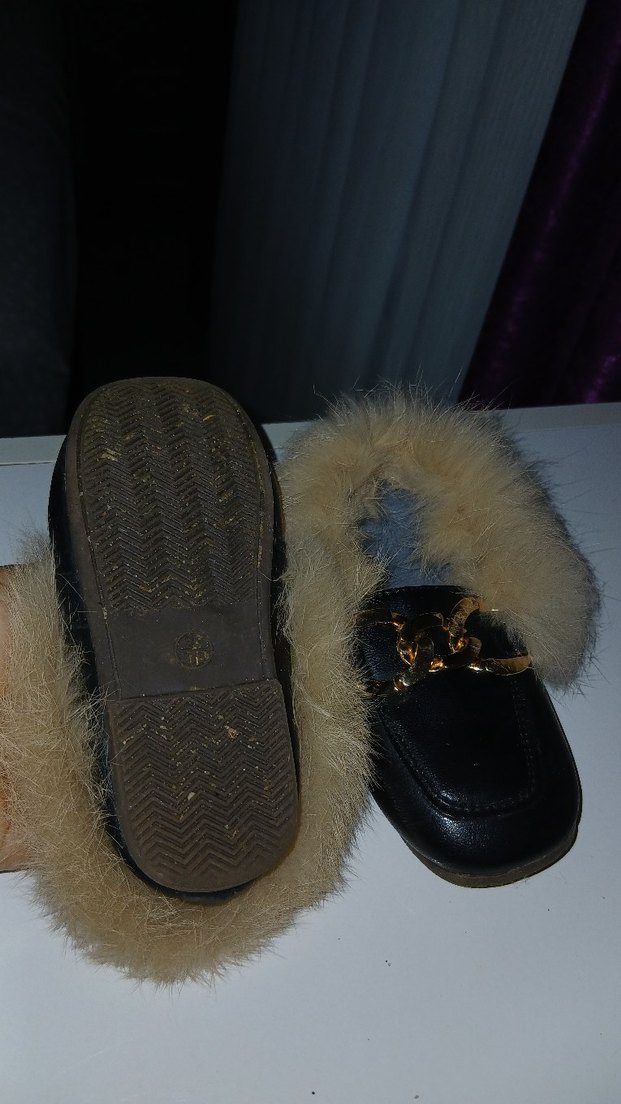 Kızlar için Kürklü Kahverengi Deri ayakkabı - Görsel 3