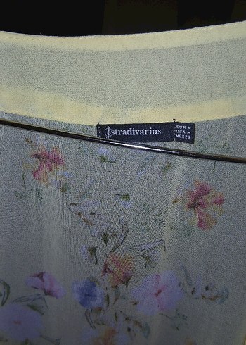 Sarı Çiçek Desenli Uzun Kollu  Sabahlığı - Görsel 2