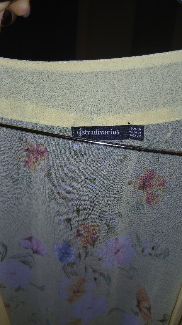 Sarı Çiçek Desenli Uzun Kollu  Sabahlığı - Görsel 2